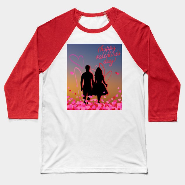 Happy Valentine's Day.Lovers Baseball T-Shirt by Anatoliy Smirnov